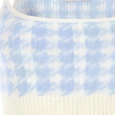 (W) MIU MIU FW22 Baju Tanpa Lengan Corak Houndstooth Biru Logo Sulaman. MMV033-11UX-F0BIL Sizing (W) MIU MIU FW22 Baju Tanpa Lengan Corak Houndstooth Biru Logo Sulaman. MMV033-11UX-F0BIL