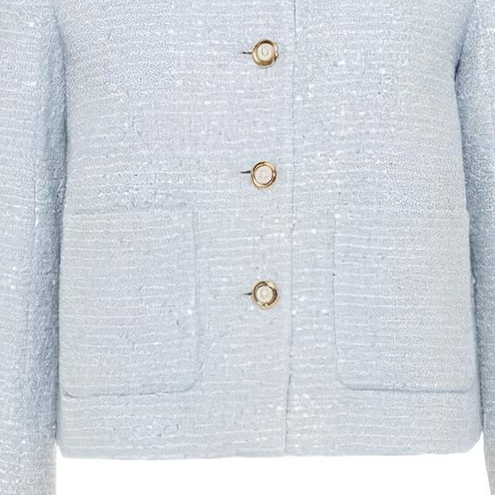 Sizing (W) MIU MIU FW22 藍色亮片裝飾粗花呢外套 MH1697-1UT0-F0M10