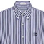 Sizing (Women) MIU MIU FW22 Blue Striped Logo Button-Up Long Sleeve Shirt. MK1708-11O0-F0008