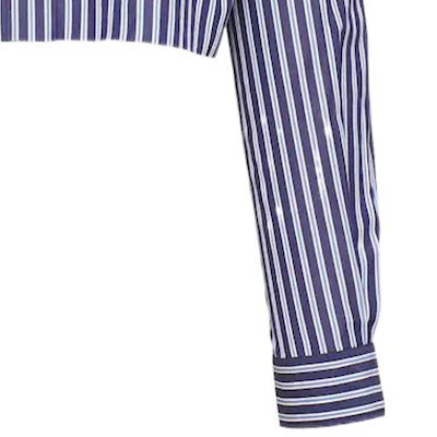 (Women) MIU MIU FW22 Blue Striped Logo Button-Up Long Sleeve Shirt. MK1708-11O0-F0008 Cheap (Women) MIU MIU FW22 Blue Striped Logo Button-Up Long Sleeve Shirt. MK1708-11O0-F0008