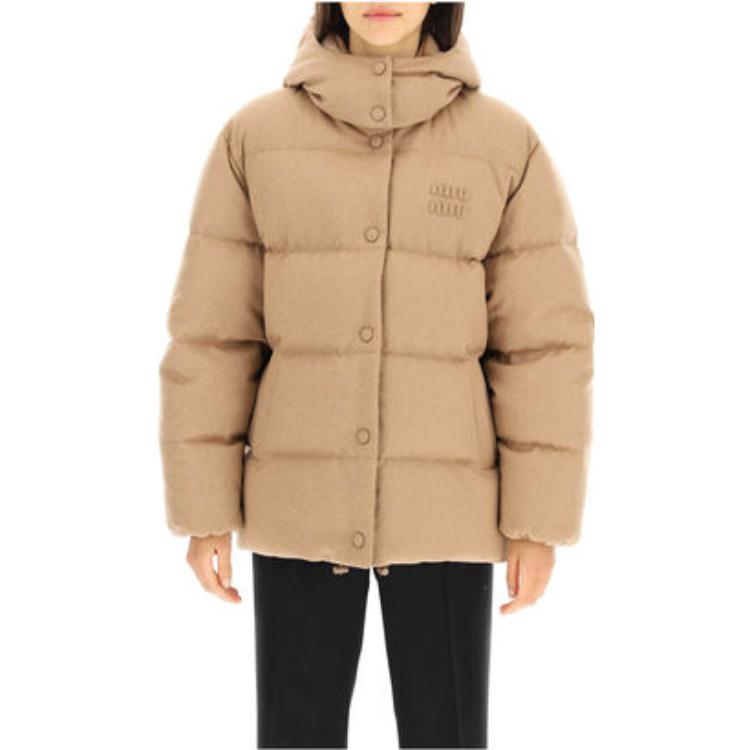 (Women) MIU MIU FW22  Brown Logo Hooded Down Jacket ML857-11GM-F0040 圖 3