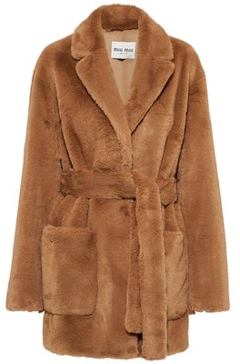 (Women) MIU MIU FW22 Brown V-Neck Belted Mid-Length Coat. MZS010-12NE-F0005 Buy (Women) MIU MIU FW22 Brown V-Neck Belted Mid-Length Coat. MZS010-12NE-F0005