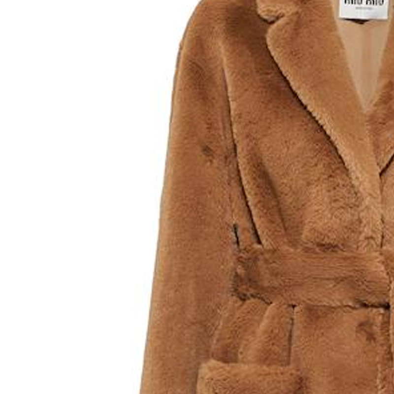 Sizing (Women) MIU MIU FW22  Brown V-Neck Belted Mid-Length Coat. MZS010-12NE-F0005