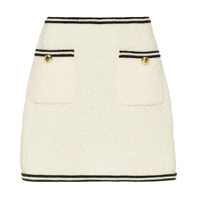 (Women) MIU MIU FW22 Colorblock Striped Short Skirt Off-White MG1746-2E37-F0009