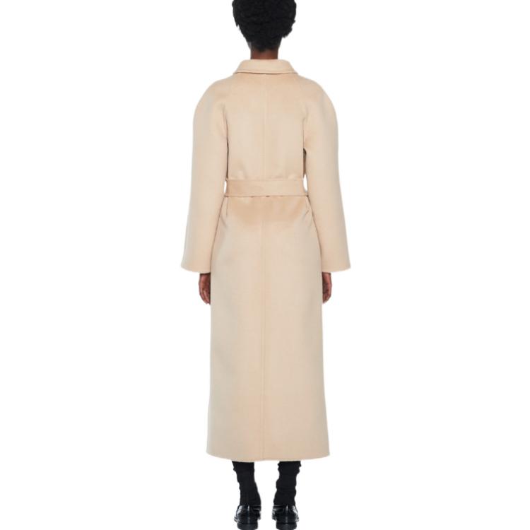 Shop (Women) MIU MIU FW22  Embroidered Logo Belted Long Coat Khaki. MS1909-11KS-F0627