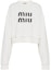 Buy (W) MIU MIU FW22 刺绣标志白色套头衫卫衣 MJL911-12MI-F0009