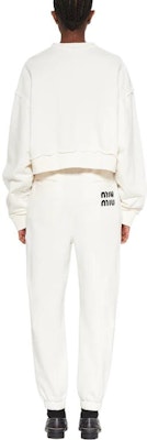 (W) MIU MIU FW22 刺绣标志白色套头衫卫衣 MJL911-12MI-F0009 Shop (W) MIU MIU FW22 刺绣标志白色套头衫卫衣 MJL911-12MI-F0009