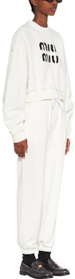 (W) MIU MIU FW22 刺绣标志白色套头衫卫衣 MJL911-12MI-F0009 Purchase (W) MIU MIU FW22 刺绣标志白色套头衫卫衣 MJL911-12MI-F0009
