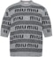 Buy (Women) MIU MIU FW22 Grey Knit Sweater with Logo Stripes and Half Sleeves. MML718-12KB-F0BD9-S-231