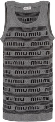 (W) MIU MIU FW22 灰色无袖连衣裙字母标志提花织物. MMA757-12KA-F0BD9 Order (W) MIU MIU FW22 灰色无袖连衣裙字母标志提花织物. MMA757-12KA-F0BD9