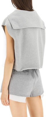 (W) MIU MIU 2022秋冬灰色无袖连帽套头卫衣. MJT654-102J-F0031 Shop (W) MIU MIU 2022秋冬灰色无袖连帽套头卫衣. MJT654-102J-F0031