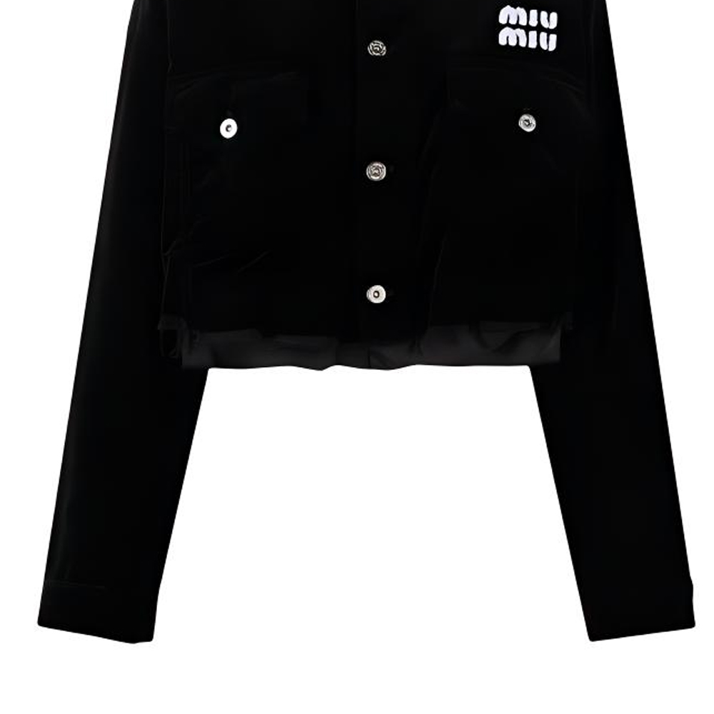 Cheap (W) MIU MIU FW22 黑色長袖紐扣外套 ML878-1Z36-F0002