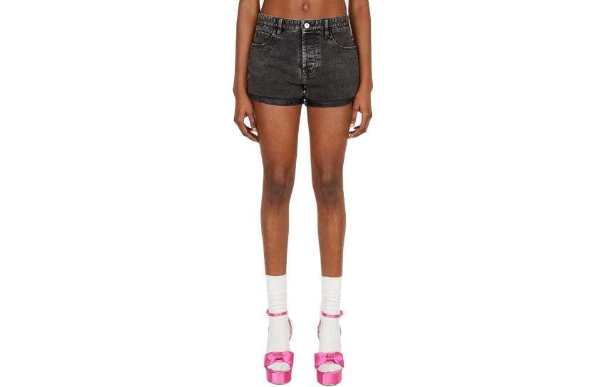 Order (W) Pantalones Cortos Denim Gris Oscuro Cintura Media MIU MIU FW22. GWP449-115V-F0002