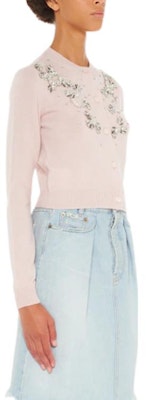 (Women) MIU MIU FW22 Pink Embroidered Cashmere Knit Cardigan Sweater. MMF667-119Y-F0E18 Purchase (Women) MIU MIU FW22 Pink Embroidered Cashmere Knit Cardigan Sweater. MMF667-119Y-F0E18