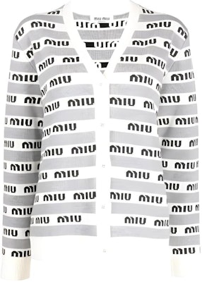 (W) MIU MIU FW22 Kardigan Kelabu Lengan Panjang Berjalur Logo. MMF657-1V8X-F0031 Buy (W) MIU MIU FW22 Kardigan Kelabu Lengan Panjang Berjalur Logo. MMF657-1V8X-F0031