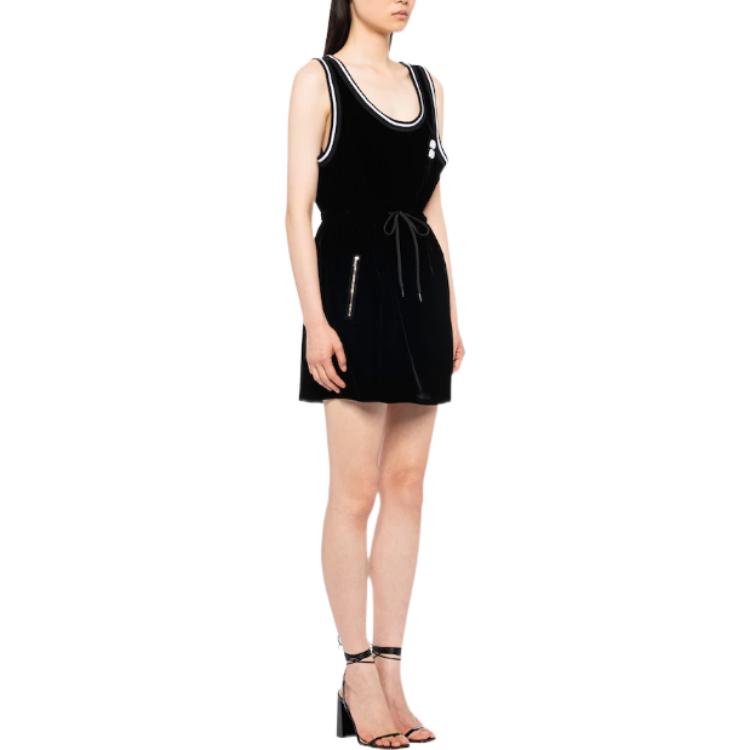 (Women) MIU MIU FW22 Contrast Striped Logo Sleeveless Dress  Black MF4778-068-F0002 圖 5