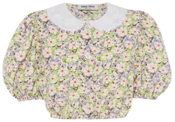 (W) MIU MIU FW22 Blaus Pendek Bercorak Bunga Wanita dengan Perlindungan Matahari. MT1770-11DY-F0J5L Order (W) MIU MIU FW22 Blaus Pendek Bercorak Bunga Wanita dengan Perlindungan Matahari. MT1770-11DY-F0J5L