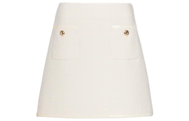 (Women) MIU MIU FW22 High-Waisted Pocket Short Skirt  Ivory White. MG1765-10RL-F0304
