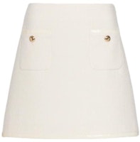(Women) MIU MIU FW22 High-Waisted Pocket Short Skirt Ivory White. MG1765-10RL-F0304 (Women) MIU MIU FW22 High-Waisted Pocket Short Skirt Ivory White. MG1765-10RL-F0304