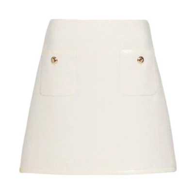 (Women) MIU MIU FW22 High-Waisted Pocket Short Skirt Ivory White. MG1765-10RL-F0304