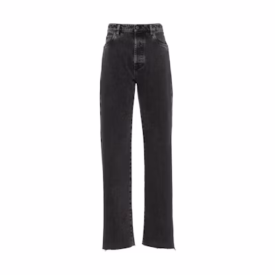 (Women) MIU MIU FW22 High-Waisted Wide-Leg Button Denim Jeans Women Black GWP450-115V-F0002