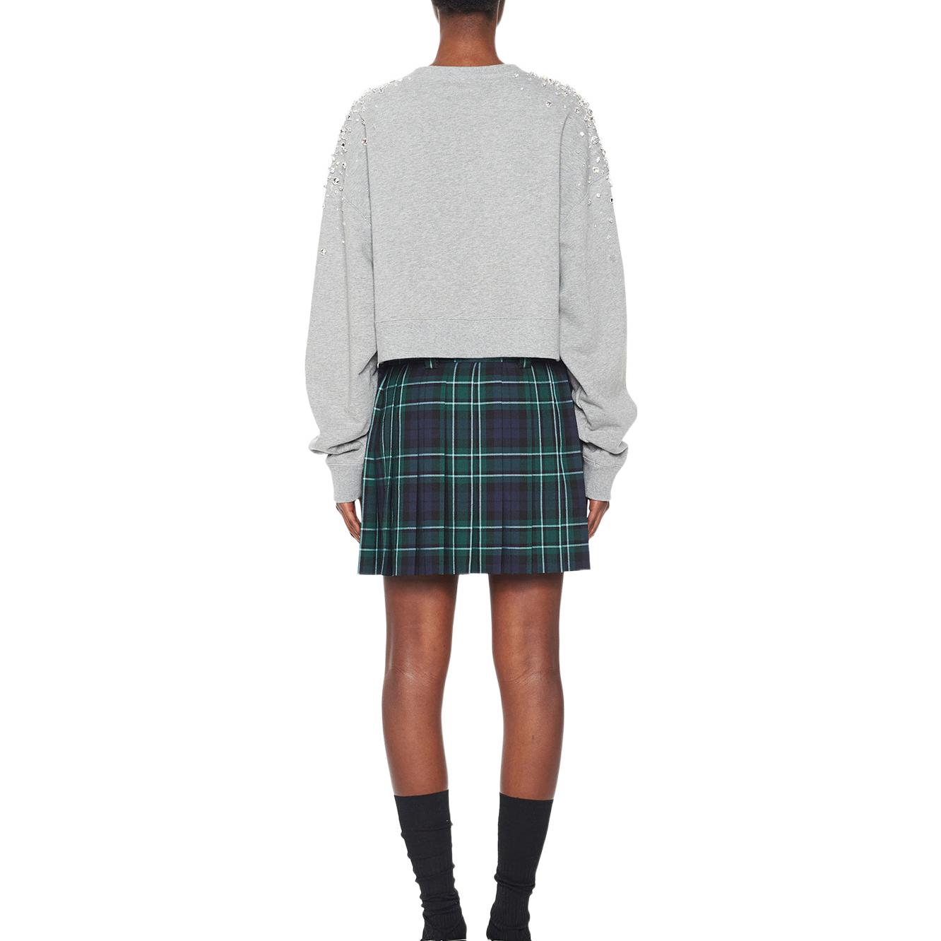 Shop (W) Sudadera Corta con Logo de Cuentas Miu Miu FW22 - Gris MJL883-11Q8-F0031