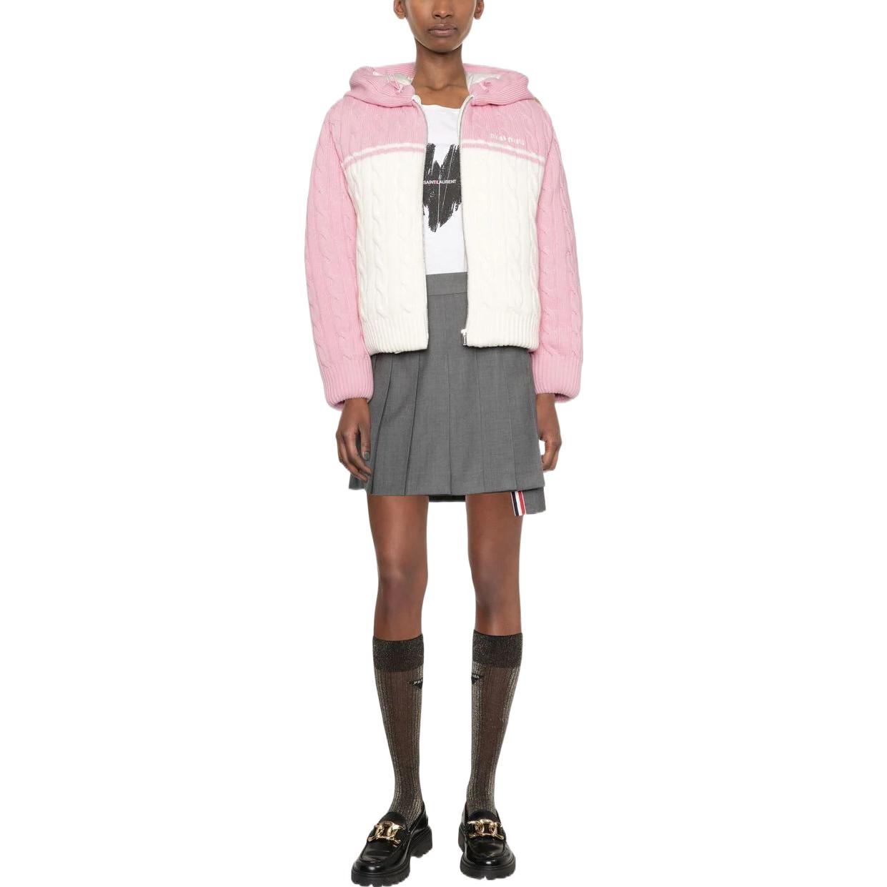 (Women) MIU MIU FW22 Logo Embroidered Contrast Knit Down Jacket Pink . ML86011GP-F0UJ2 圖 3