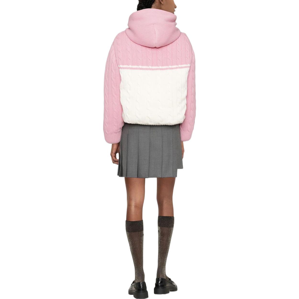 (Women) MIU MIU FW22 Logo Embroidered Contrast Knit Down Jacket Pink . ML86011GP-F0UJ2 圖 4