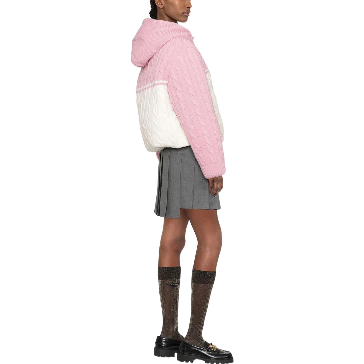 (Women) MIU MIU FW22 Logo Embroidered Contrast Knit Down Jacket Pink . ML86011GP-F0UJ2 圖 5