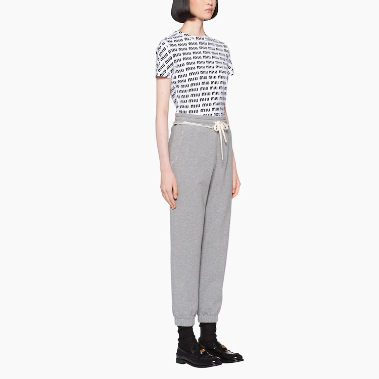 Purchase (Women) MIU MIU FW22 Logo Jogger Pants Women’s Grey MJP283-12Y0-F0031-S-231
