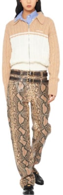 (W) MIU MIU FW22 Kardi Wol Berlogo untuk Wanita - Coklat. MMF623-11FP-F0825 Lookbook (W) MIU MIU FW22 Kardi Wol Berlogo untuk Wanita - Coklat. MMF623-11FP-F0825