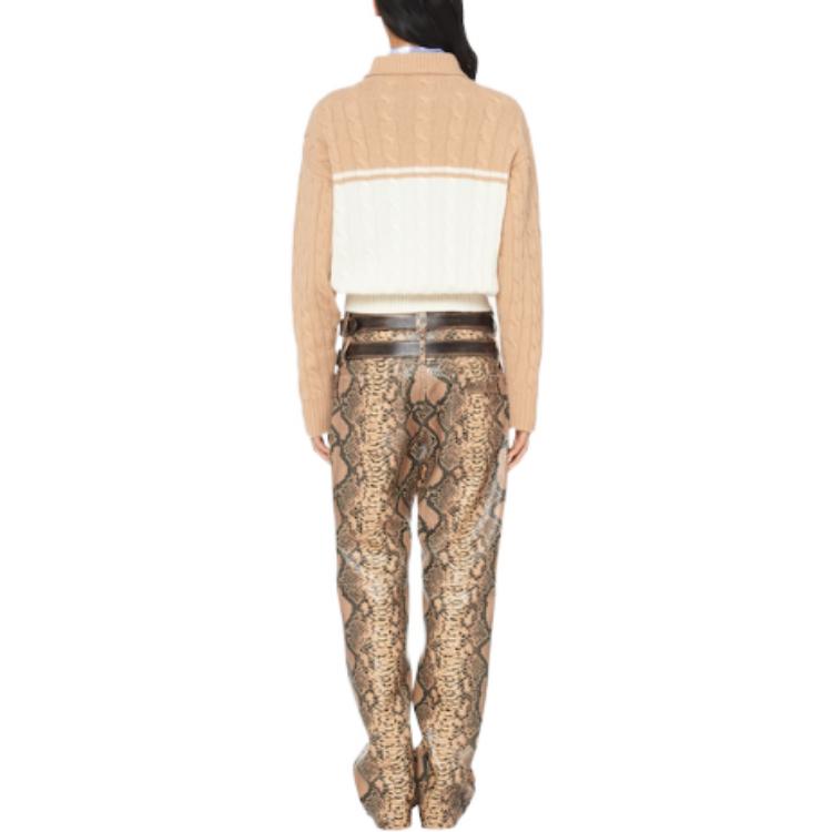 Shop (W) MIU MIU FW22 Kardi Wol Berlogo untuk Wanita - Coklat. MMF623-11FP-F0825