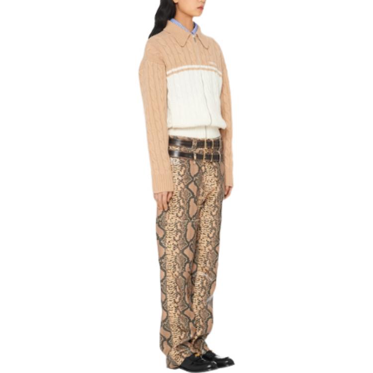 Purchase (W) MIU MIU FW22 Kardi Wol Berlogo untuk Wanita - Coklat. MMF623-11FP-F0825