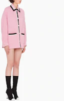 Purchase (W) MIU MIU FW22粉色條紋字母領長袖外套女款 ML853-11D1-F0028