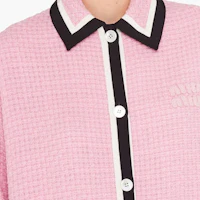 Details for (W) MIU MIU FW22粉色條紋字母領長袖外套女款 ML853-11D1-F0028