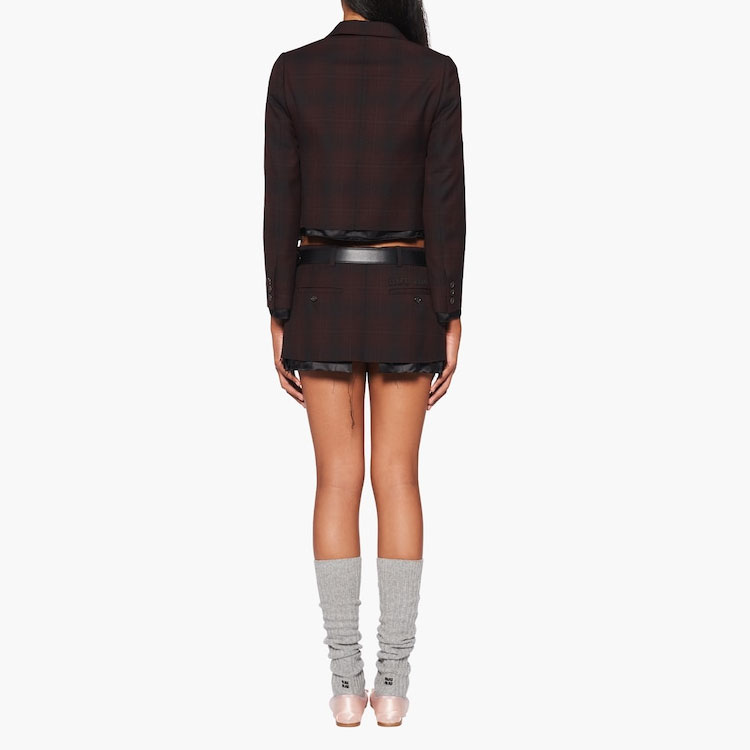 (Women) MIU MIU FW22 Plaid Printed Single-Breasted Blazer Jacket Women Red MH1783-113M-F0007 圖 4