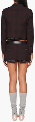 (W) MIU MIU FW22 チェック柄シングルブレストブレザージャケット レディース レッド MH1783-113M-F0007 Shop (W) MIU MIU FW22 チェック柄シングルブレストブレザージャケット レディース レッド MH1783-113M-F0007