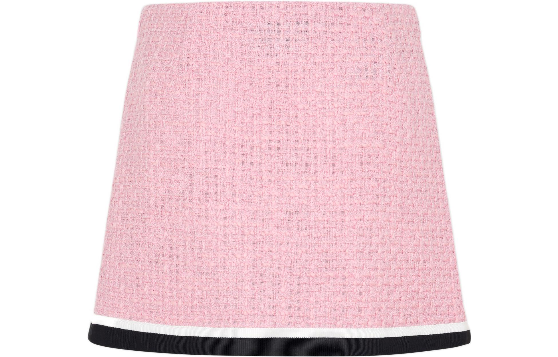 Lookbook (W) MIU MIU 2022秋冬粉紫色花呢拼接A字休闲半身裙. MG1814-11D1-F0028