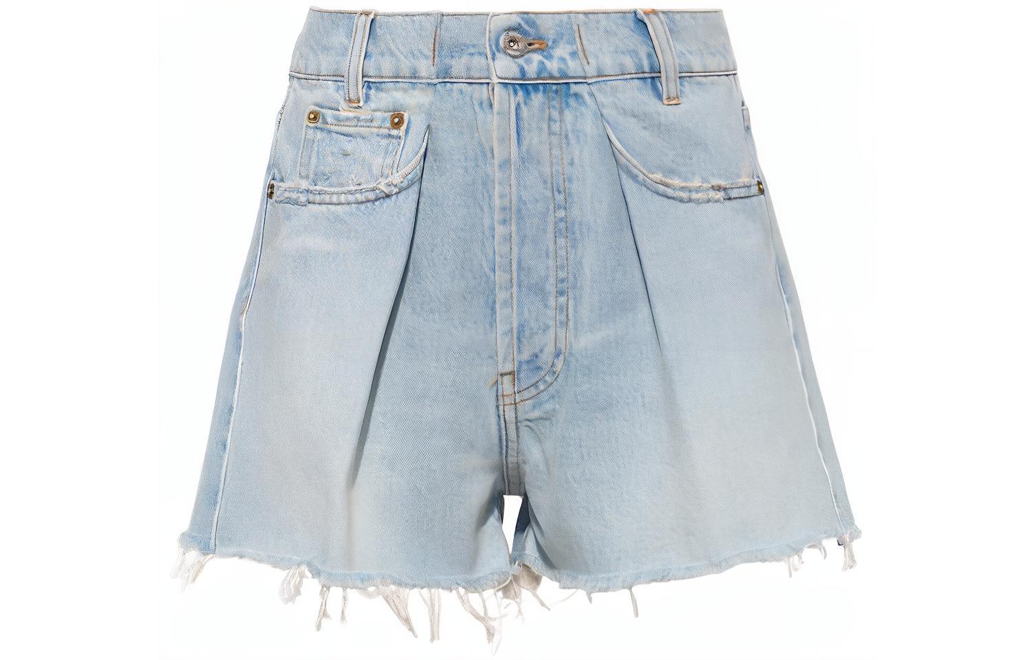 Order (W) Shorts de Denim Lavado MIU MIU FW22 con Bolsillos Laterales Azul Mujer. GWP439-11D8-F0076