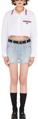 (Women) MIU MIU FW22 Washed Denim Shorts with Side Pockets Women’s Blue GWP439-11D8-F0076 Lookbook (Women) MIU MIU FW22 Washed Denim Shorts with Side Pockets Women’s Blue GWP439-11D8-F0076