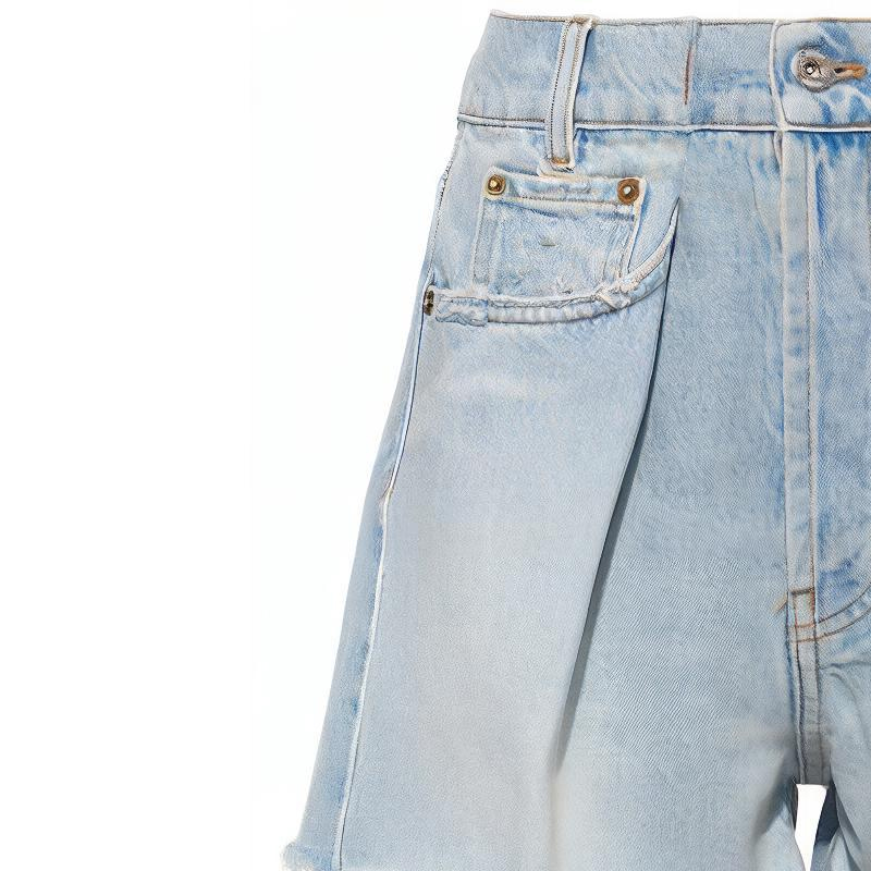 Details for (W) Shorts de Denim Lavado MIU MIU FW22 con Bolsillos Laterales Azul Mujer. GWP439-11D8-F0076
