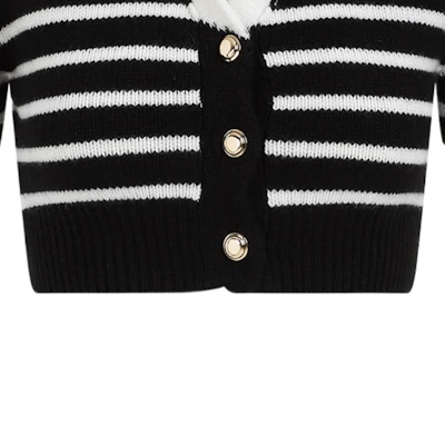 (W) MIU MIU FW23 黑色撞色條紋針織短袖上衣 MMF863-12BD-F0889-S-OOO Sizing (W) MIU MIU FW23 黑色撞色條紋針織短袖上衣 MMF863-12BD-F0889-S-OOO