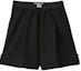 Buy (Women) MIU MIU FW23 Black Elastic Waist Shorts with Logo Print. MP1701S2321R1F0002