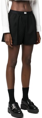 (Women) MIU MIU FW23 Black Elastic Waist Shorts with Logo Print. MP1701S2321R1F0002 Shop (Women) MIU MIU FW23 Black Elastic Waist Shorts with Logo Print. MP1701S2321R1F0002