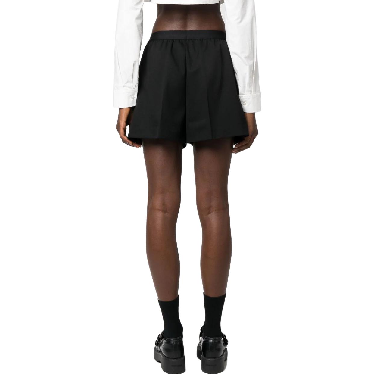 Purchase (W) Shorts Negros MIU MIU FW23 con Cintura Elástica y Logo Impreso. MP1701S2321R1F0002