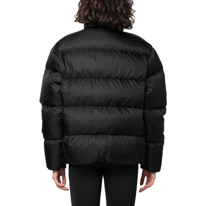 Shop (Women) MIU MIU FW23  Black Logo Print Long Sleeve Jacket ML9671-3FO-F0002