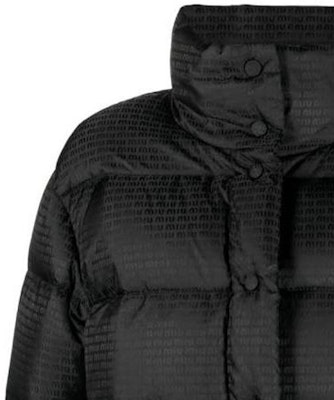 (Women) MIU MIU FW23 Black Logo Print Long Sleeve Jacket ML9671-3FO-F0002 Details for (Women) MIU MIU FW23 Black Logo Print Long Sleeve Jacket ML9671-3FO-F0002