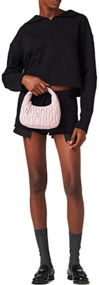 (Women) MIU MIU FW23 Black Navy Collar Long Sleeve Casual Sweatshirt. MJL962-13FV-F0002-S-232 Lookbook (Women) MIU MIU FW23 Black Navy Collar Long Sleeve Casual Sweatshirt. MJL962-13FV-F0002-S-232