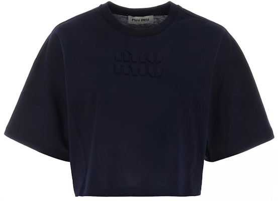 (W) MIU MIU FW23 Kaos Crop Lengan Pendek Hitam Wanita MJN385-1YXT-F0008 Buy (W) MIU MIU FW23 Kaos Crop Lengan Pendek Hitam Wanita MJN385-1YXT-F0008