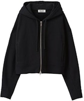 (Women) MIU MIU FW23 Black Solid Zip-Up Hoodie Jacket. MJL954-13FV-F0002-S-232 (Women) MIU MIU FW23 Black Solid Zip-Up Hoodie Jacket. MJL954-13FV-F0002-S-232